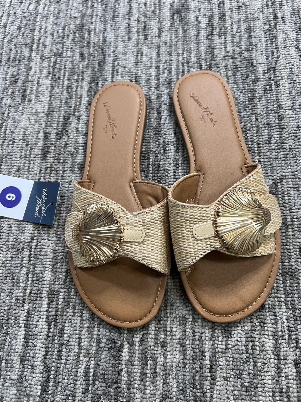 Universal Thread Women's Nesryn Raffia Shell Ornament Slide Sandal Size 6 - Picture 13 of 13